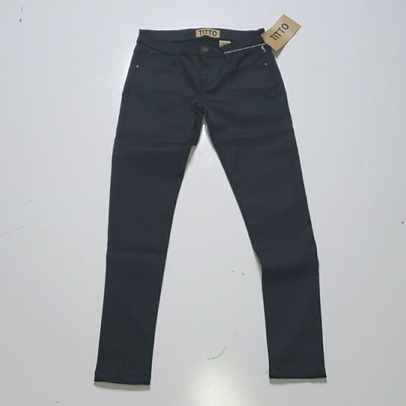 TITTO Black skinny slim Pants - Picture 1 of 9